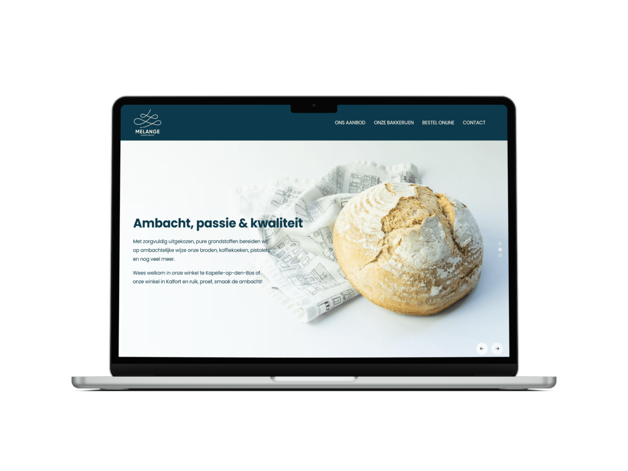 Website laten maken voor een bakkerij. Bakkerij Melange uit Kapelle-op-den-Bos en Kalfort.